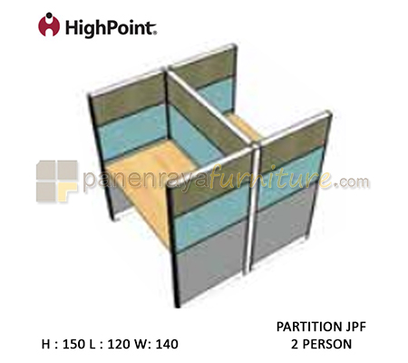 Panen Raya Furniture Workstation 2 Seater Tinggi 150 HighPoint Partition JPF Light Grey