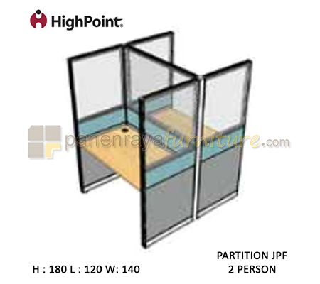 Panen Raya Furniture Workstation 2 Seater Glass Tinggi 180 HighPoint Partition JPF Oxford Cherry