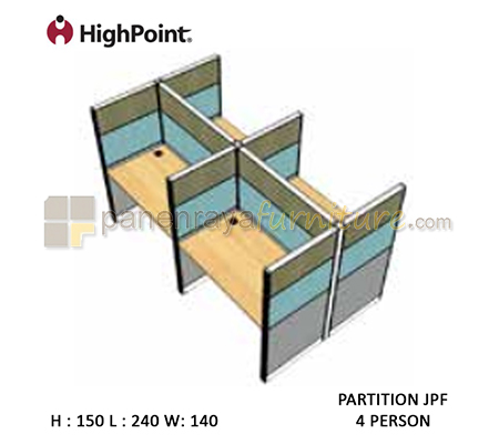 Panen Raya Furniture Workstation 4 Seater Tinggi 150 HighPoint Partition JPF Cappuccino