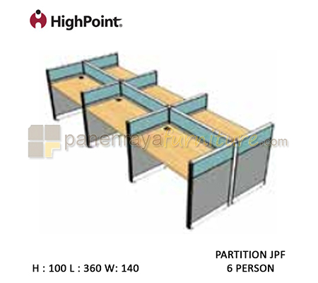 Panen Raya Furniture Workstation 6 Seater Tinggi 100 HighPoint Partition JPF Cappuccino