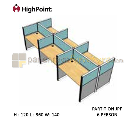 Panen Raya Furniture Workstation 6 Seater Tinggi 120 HighPoint Partition JPF Cappuccino