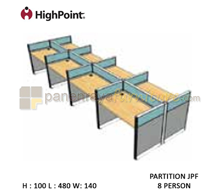 Panen Raya Furniture Workstation 8 Seater Tinggi 100 HighPoint Partition JPF Light Grey