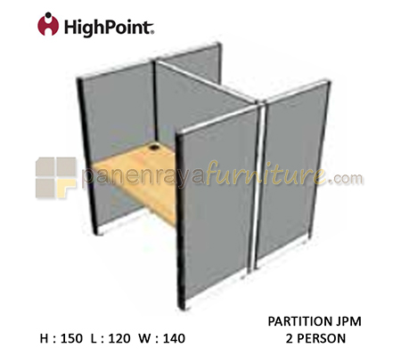Panen Raya Furniture Workstation 2 Seater Tinggi 150 HighPoint Partition JPM Oxford Cherry