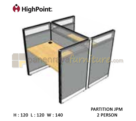 Panen Raya Furniture Workstation 2 Seater Glass Tinggi 120 HighPoint Partition JPM Cappuccino