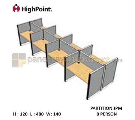 Panen Raya Furniture Workstation 8 Seater Tinggi 120 HighPoint Partition JPM Cappuccino