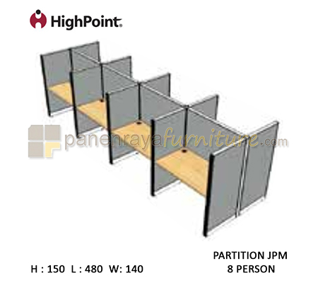 Panen Raya Furniture Workstation 8 Seater Tinggi 150 HighPoint Partition JPM Oxford Cherry
