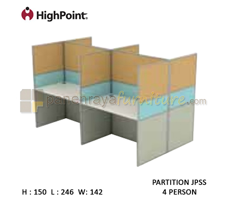 Panen Raya Furniture Workstation 4 Seater Tinggi 150 HighPoint Partition JPSS Light Grey