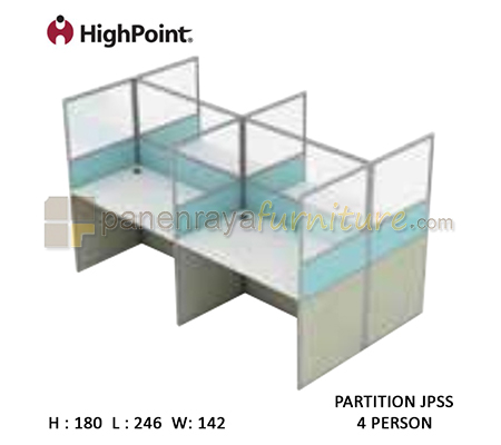 Panen Raya Furniture Workstation 4 Seater Glass Tinggi 180 HighPoint Partition JPSS Cappuccino