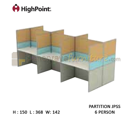 Panen Raya Furniture Workstation 6 Seater Tinggi 150 HighPoint Partition JPSS Light Grey