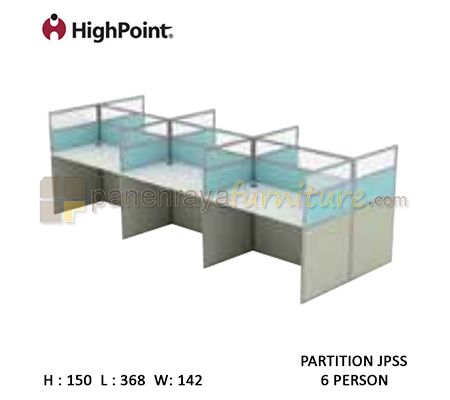 Panen Raya Furniture Workstation 6 Seater Glass Tinggi 150 HighPoint Partition JPSS Cappuccino