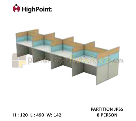 Panen Raya Furniture Workstation 8 Seater Tinggi 120 HighPoint Partition JPSS Oxford Cherry
