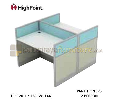 Panen Raya Furniture Workstation 2 Seater Tinggi 120 HighPoint Partition JPS Oxford Cherry