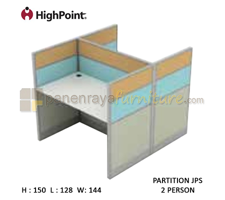 Panen Raya Furniture Workstation 2 Seater Tinggi 150 HighPoint Partition JPS Light Grey
