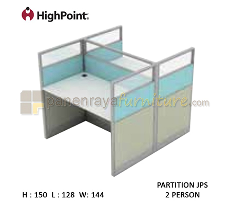 Panen Raya Furniture Workstation 2 Seater Glass Tinggi 150 HighPoint Partition JPS Oxford Cherry