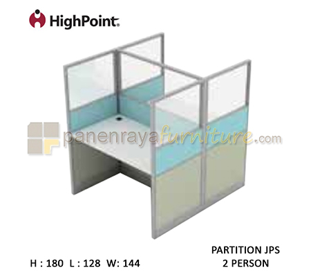 Panen Raya Furniture Workstation 2 Seater Glass Tinggi 180 HighPoint Partition JPS Cappuccino