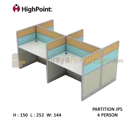 Panen Raya Furniture Workstation 4 Seater Tinggi 150 HighPoint Partition JPS Cappuccino
