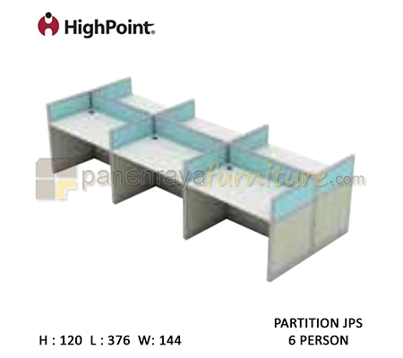 Panen Raya Furniture Workstation 6 Seater Tinggi 120 HighPoint Partition JPS Light Grey