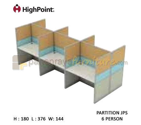 Panen Raya Furniture Workstation 6 Seater Tinggi 180 HighPoint Partition JPS Light Grey