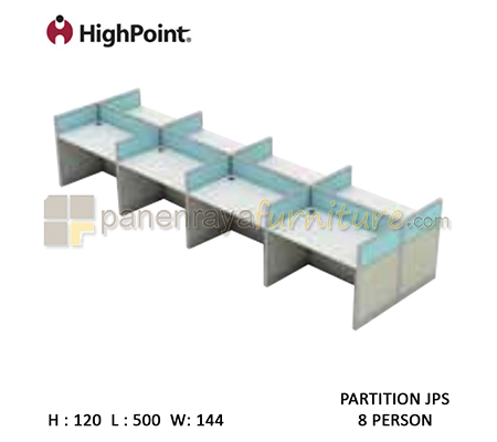 Panen Raya Furniture Workstation 8 Seater Tinggi 120 HighPoint Partition JPS Light Grey