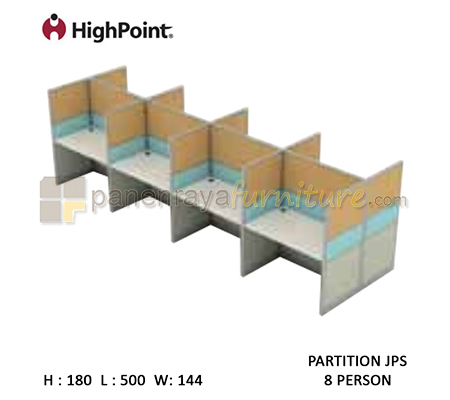 Panen Raya Workstation 8 Seater Tinggi 180 HighPoint Partition JPS Oxford Cherry