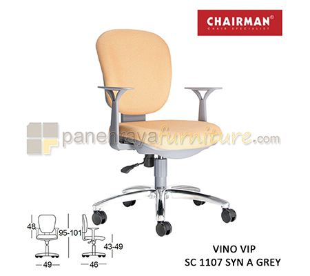 Panen Raya Furniture Kursi Kantor Chairman Vino VIP SC 1107 SYN A Grey