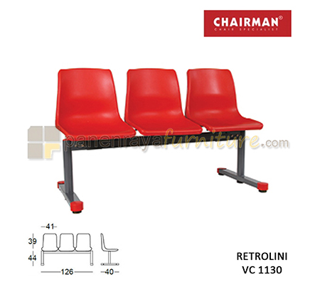 Panen Raya Furniture Kursi Tunggu 3 Seaters Chairman Retrolini VC 1130
