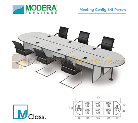 Panen Raya Meja Meeting 6-8 Orang Modera Meeting Config 6-8 Person Grey-Dark Grey 504x144x75