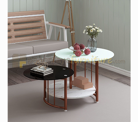 Panen Raya Meja Tamu Siantano CT Renata 97x60x45 Marble-Rose Gold