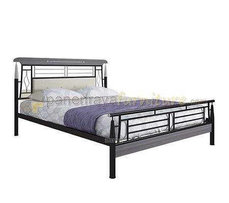 Panen Raya Furniture Ranjang Besi Siantano Pioner 160x200 Walnut