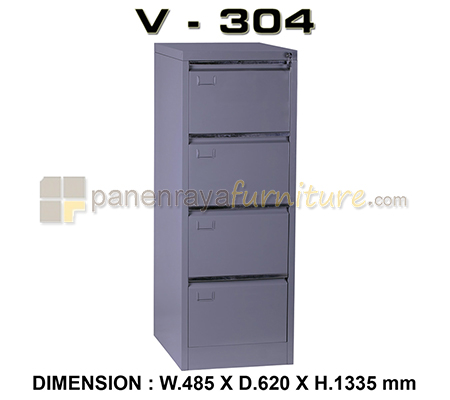 Panen Raya Furniture Filling Cabinet Besi VIP V 304 Grey 485x620x1040 mm