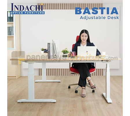 Panen Raya Furniture Meja Kerja Indachi Bastia Adjustable Desk BA 202 L HPL 2000x800x645-1230