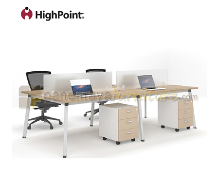 Panen Raya Furniture Workstation Staff 4 Seater HighPoint Clarion WSCL 04 1670 White 320x140x75