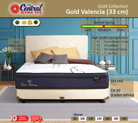 Panen Raya Furniture Central Gold Valencia with Plush Top Full Set Terra